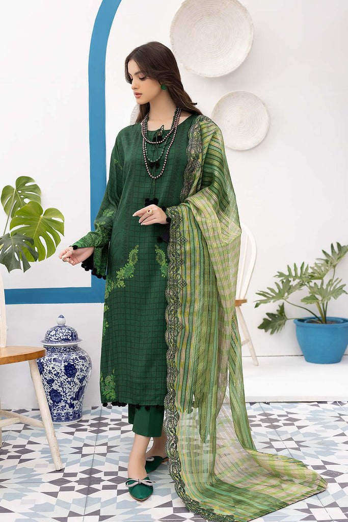 3-Pc Unstitched & Stitched Printed Marina Suit With Embroidered Dupatta PEW22-08