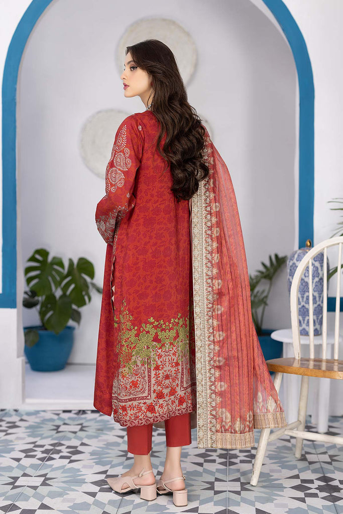 3-Pc Unstitched & Stitched Printed Marina Suit With Embroidered Dupatta PEW22-03